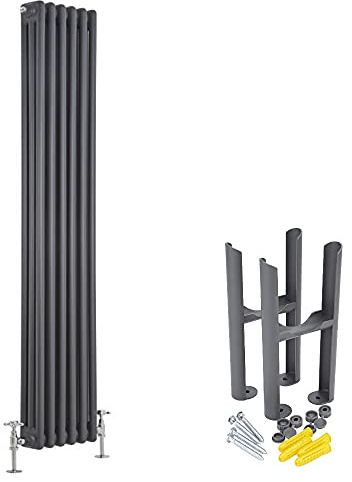 Hudson Reed Regent - Gliederheizkörper 1800mm x 290mm in Anthrazit