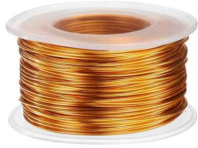 QUARKZMAN Alambre de Aluminio, 1.0mm x 30m Alambre Artesanal de Aluminio Anodizado, para Esculpir Joyas, Modelado, Manualidades, Bricolaje, Tono Dorado