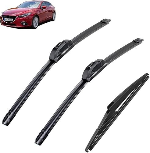 DdaiXQ Scheibenwischer für Mazda 3 BM BN 2013-2021, Wischer Vorne Hinten Wischer Set Windschutzscheibe wischerblätter Wischerblatt Wischerarm