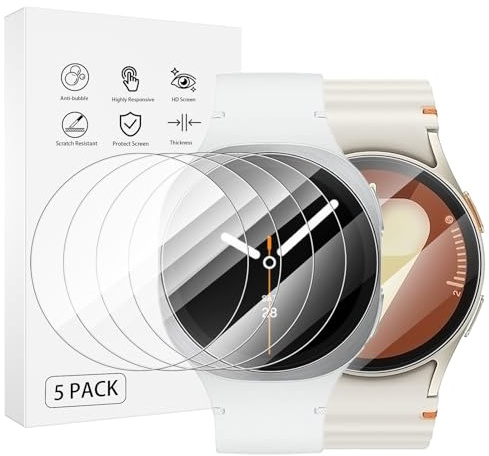 PWJCLT 5-Pack for Samsung Galaxy Watch 9 8 7 6 5 4 FE Screen Protector [40mm], Ultra Thin Tempered Glass Film, Anti-Scratch, High Definition, Touch Sensitive