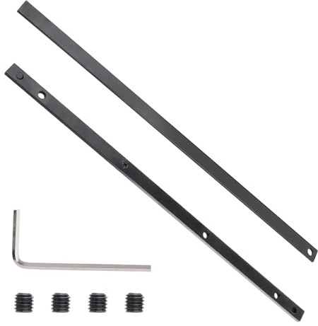 Guide Rail Connector Kit, P-45777 for Track Saw Long Cuts, Black Track Saw Guide Rail with 4 Screws, Guide Rail Joining Bar Connector, Rail Connector Set for Festool, Bosch, DeWALT, Curtain Track