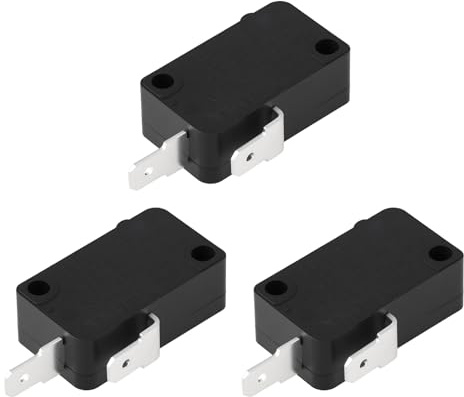 YINETTECH 3 Pcs Microwave Oven Door Control Switch KW3AT-16 16A/125V 2 Pin Normally Open Fit for Most Microwave Ovens