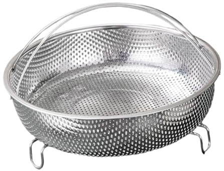 Colcolo Stainless Steel Steamer Basket with Handle, Steamer Insert for Dumplings Rice Chicken, Versatile Steam Tray for Multi-Cooker Pots, Drainer Strainer for Washing Fruits Vegetables, 25.3cm