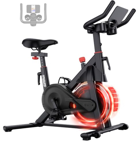 Superun Vélo d'Appartement Intérieur avec 32 Niveaux de Résistance Magnétique Réglable, Vélo d'Appartement Connecté APP, Coach de Sport IA, Suivi en Temps Réel des Données d'Exercice, Charge Max 136KG