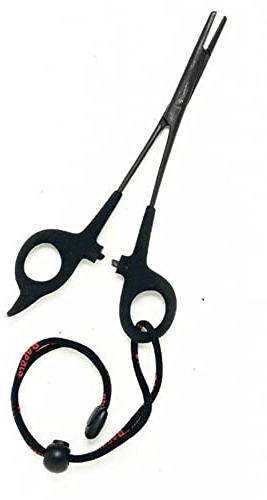 Rapala - Pince de Pêche Dégorgeoir Fishing Forceps - Matériel de Pêche en Acier Inoxydable - Pince Multifonction Format Ciseaux - Poignée Ergonomique Antidérapante - 19 cm - Noir