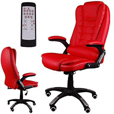 Giosedio Massagesessel Chefsessel Chefsessel Bürostuhl Drehstuhl Bürodrehstuhl PU-Leder BSB001M (Rot)