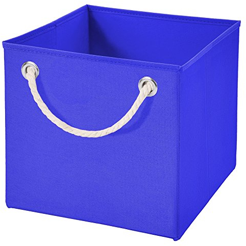 Stick&Shine 1x Aufbewahrungs Korb Blau Faltbox 15 x 15 x 15 cm Regalkorb faltbar mit Kordel
