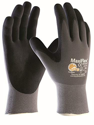 (3 Paar) ATG Handschuhe 34-874 Montagehandschuhe MaxiFlex Ultimate 3 x grau/schwarz 9