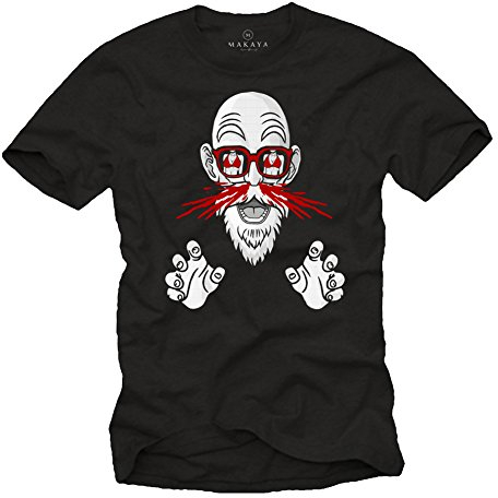 Muten Roshi Shirt - Nasenbluten - Son Goku Gym Dragon Schwarz M