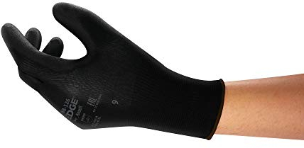 Ansell EDGE 48-126 Arbeitshandschuhe, Vielseitig Einsetzbarer Handschuh, Heimwerker-, Renovierungs-, Mechanik-Arbeiten, Industrie PSA Damen Herren, Schwarz, Größe L (12 Paar)