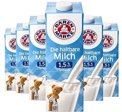 Bärenmarke fettarme H-Milch, 1,5% Fett, 6er Pack