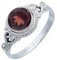 mantraroma Ring Silber Damen Granat facettiert Edelstein rot ausgefallen verspielt (MRG-024-52-(50))
