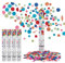 Relaxdays 5 x Party Popper, 6-8m Effekthöhe, Karneval, Geburtstag & Hochzeit, Papierkonfetti rund, Konfettikanone 40cm, bunt