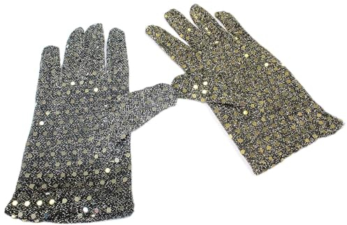 Pailletten-Handschuhe, sortierte Farben, Fasching, Karneval, Mottoparty (Gold)