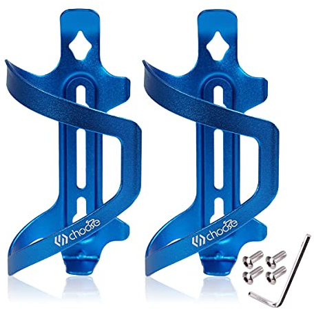 Chooee Bicicletta Portaborraccia,2Pcs Alluminio Portaborraccia per Bici/MTB,blu
