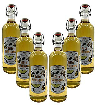 Raunikar - 6er Set Alte Williams Schnaps - 6x 1L (38% Vol)- [Enthält Sulfite]
