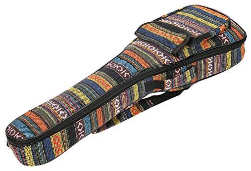 Alomejor Ukulele Case Bag Rucksack 4-saitige Gitarre Ethnic Bohemia Style Ukulele Cover Gepolsterte Tasche
