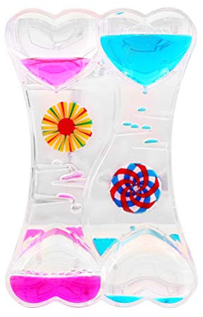Sanduhr Liquid Timer, Blasen Timer, Liquid Motion Bubbler Timer Spielzeug Doppel Herz Flüssigkeit Bewegung Blase Tropfen Öl Sanduhr Timer Entspannendes Spielzeug für Kinder und Erwachsene