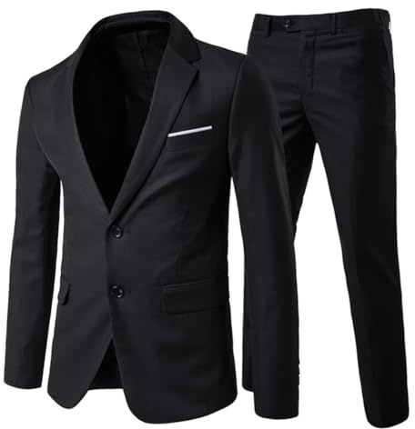 Allthemen Trajes para Hombre de 2 Piezas Slim Fit Vestido de Novia Traje de un botón Traje de Negocios Chaqueta Chaquetas Pantalones