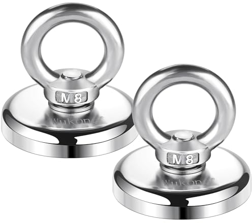 Wukong 2PCS Starker Magnet 80kg, Extrem Starker Magnete 48mm Großer Magnetfischen Magnet für Magnetfischen und Bergung im Fluss