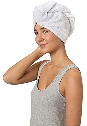 PANA Haar-Handtuch • Haarturban Mikrofaser • Pflegeölen imprägniert • Knopfverschluss • ca. 64 x 23 cm • zur speziellen Pflege der Haare • Kokosöl