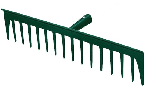 LEBORGNE Batipro – Rastrillos forjados 16 Dientes Rectos sin Mango – Herramientas de jardín – Rastrillos – para Arena, Grava, hormigón, Recubierto – Resistente y versátil