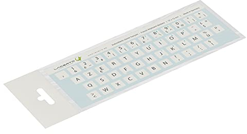 Lacerto® | 12x12mm Französische Aufkleber für PC/Laptop & Notebook Tastaturen mit mattem kratzfestem Laminat | Autocollants Clavier français AZERTY | French Keyboard Stickers | Farbe: Weiß