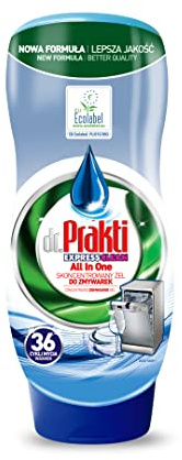 dr.Prakti Dishwasher Gel Eco Label - Multi-action, lemon scent, effective at low temperatures, anti-limescale, up to 36 washes