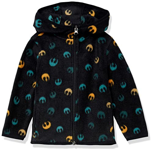 Amazon Essentials Disney | Marvel | Star Wars Boys' Polar Fleece Full-Zip Hooded Jacket, Star Wars Rebel, 11-12 Years