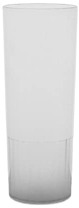 LPF LE PETIT FOURNISSEUR - Lot de 10 Gobelets réutilisables Tubo - 20cl(Usage) 25cl(Max) - Verre à eau, Verre cocktail long drink - Compatible lave-vaisselle - Couleur givrée