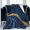 Perinsto Blaue Marmordecke, ultraweich, warm, für alle Jahreszeiten, Marmorierung, dekorative Fleece-Decken für Bett, Stuhl, Auto, Sofa, Couch, Schlafzimmer, 203 x 152 cm