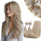 RUNATURE Micro Loop Hair Extensions Blonde Highlight Ash Blonde Micro Ring Hair Extensions Human Hair Blonde Micro Beads Hair Extensions Real Hair 16 Inch 50g/50s