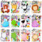 JOYIN 24 Stück 15,2 x 22,9 cm Make-a-Gesichts-Aufkleberbögen zum Selbermachen von Tieren, Mix and Match Stickerbögen mit Safaris, Meer und Fantasy-Tieren, Kinder-Partyzubehör, Basteln