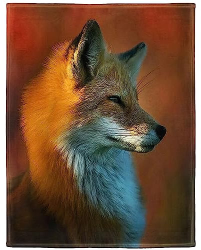 Rstick Red Fox Decke, schöne Tier-Fleecedecke, weich, flauschig, Plüsch, Überwurfdecken für Couch, Bett, 152,4 x 203,2 cm