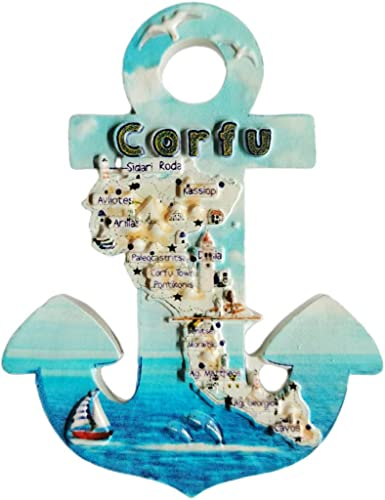 Korfu Griechenland Anker Korfu Kühlschrankmagnet Kühlschrankmagnet Dekoration Magnet Aufkleber Souvenir Harz Handwerk