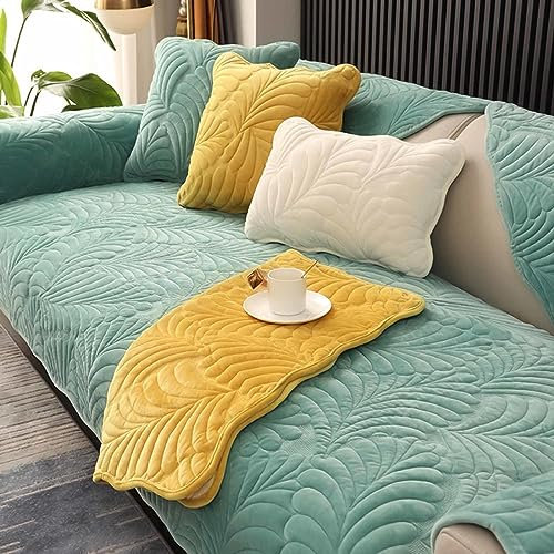 YWQJL Sofa überzug Ecksofa Samt Sofabezug L Form Couch Wurfdecke Eckcouch 3/2 Sitzer Sofaschutz Schonbezug Sofaschoner Sofabezüge rutschfest Hund Katze,#5-90x240cm