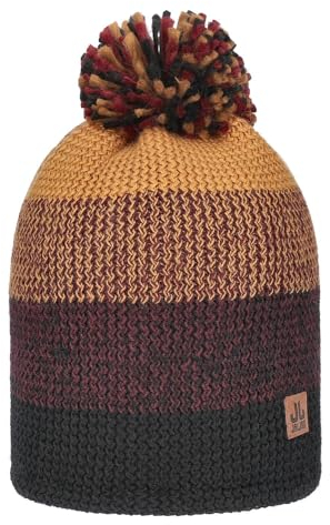 JAIL JAM hochwertige Unisex Winter Woll-Mütze mit Bommel, Herren Strickmütze, Damen Mütze Winter, Mütze:Camel