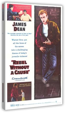 ZOLULA Filmposter Rebel Without A Cause, Leinwand-Poster, Schlafzimmer, Dekoration, Sport, Landschaft, Büro, Raumdekoration, Geschenk, Rahmen-Stil, 40 x 60 cm