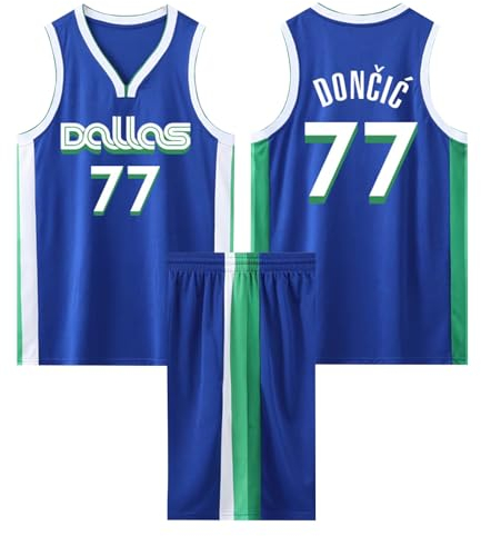 2-Teiliges Kinder/Erwachsene Basketball Sportbekleidung, Kinder/Erwachsener Basketball T-Shirt Weste + Shorts, Kinder/Erwachsener Basketball Trikot Shirt und Shorts Blau L