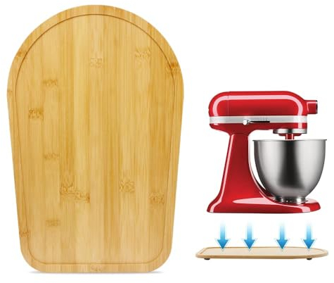 Bambus Gleitbrett für Kitchen Aid Artisan 4.5-5 Qt (4,3L - 4,8L), Verschiebbare Unterlage für Kitchenaid Küchenmaschine, Rührmaschine Gleitbrett für Kitchen Aid Zubehör 5K45SS 5KSM175PS 5KSM125