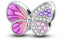 NARMO Braccialetti di Fascino per le Donne 925 Charms in Argento Sterling per Braccialetti Rosa Viola Doppio Colore Farfalla Charm