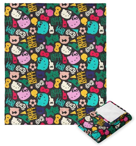 Northwest Hello Kitty Silk Touch Überwurfdecke, 127 x 152,4 cm, Friends Collage