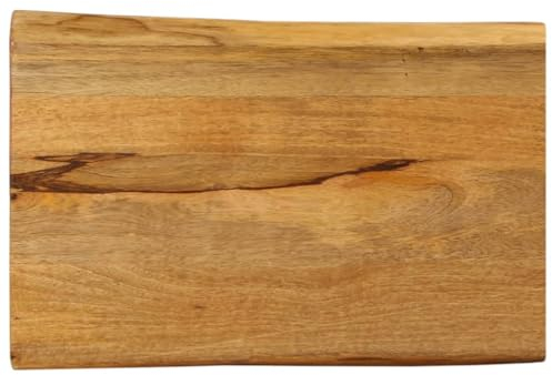 vidaXL Tischplatte, Holzplatte mit Baumkante, Massivholzplatte für Esstisch Couchtisch, Ersatztischplatte, 50x40x3,8cm Massivholz Mango
