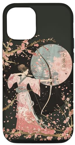 Traditional Japanese Kyudo Archery Art Cherry Blossom Design Case for iPhone 12/12 Pro