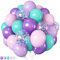 HILAVO Meerjungfrau Luftballon Lila Grün, 60 Stück 12 Zoll Türkis Lila Rosa Grün Party Ballons Blaugrün Violett Konfetti Latex Helium Ballon für Mädchen Meerjungfrau Einhorn Geburtstag Babyparty Deko