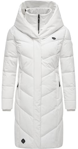 Ragwear Damen Wintermantel Warmer Steppmantel lang wasserdicht mit Kapuze Natalka Intl Off White24 Gr. XXL