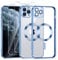 Phoona Coque Magnétique pour iPhone 11 Pro Max avec 2 Pièces Verre Trempé, Compatible avec MagSafe, Protection Militaire, Résistante aux Rayures, Résistante aux Chocs, Mince et Transparente, Bleu