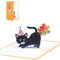 Koboko Geburtstagskarte Katze, Pop Up 3D Katze Geburtstagskarte, Lustige Glückwunschkarte mit Schwarzer Katze, Popup Karte Geburtstag für Frauen, Männer, Kinder, Katzenliebhaber