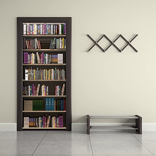 Adesivo Per Porte 3D Per Porte Interne Modello libreria Alla Moda Fotomurali Autoadesivi Per Porte, Carta Da Parati Soggiorno Camerette Art Applique L95 x A215cm