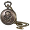 JewelryWe Piraten Totenkopf Taschenuhr mit Kette: Steampunk Schädel gekreuzte Schwerter Analog Quarz Kettenuhr Antik Bronze Uhr Anhänger Halskette Vintage Schmuck für Unisex Herren Damen